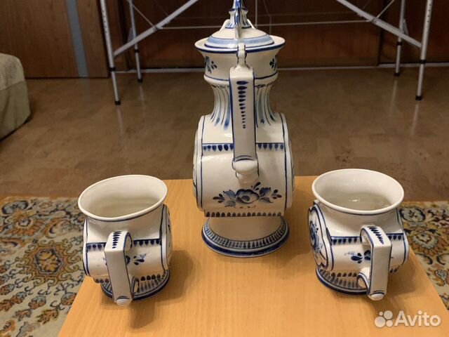 Кувшин с двумя кружками Гжель Кувшин с двумя кружками Гжель