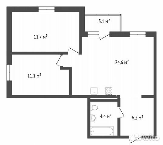 2-к квартира, 61.1 м², 16/16 эт. 2-к квартира, 61.1 м², 16/16 эт.
