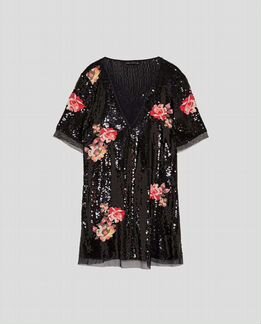 Платье Zara в пайетках xs s