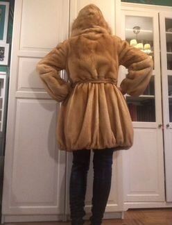 Шуба норковая с капюшоном