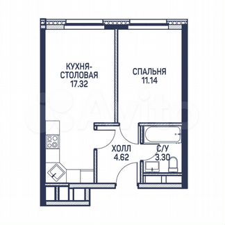 1-к квартира, 36.4 м², 18/22 эт.