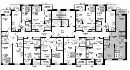 2-к квартира, 52.3 м², 7/17 эт.