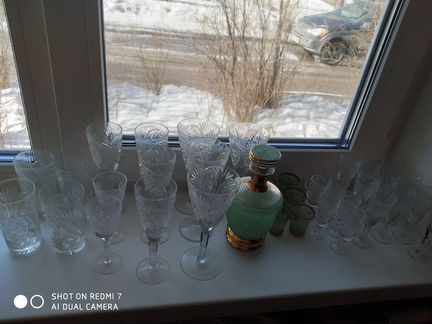 Хрусталь. Рюмки, фужеры, бокалы, стаканы, графин