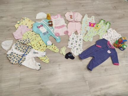 Пакет вещей на девочку от 0-3 мес по 62 размер