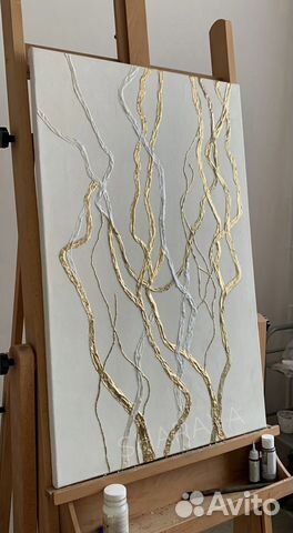 Картина интерьерная абстракция с поталью