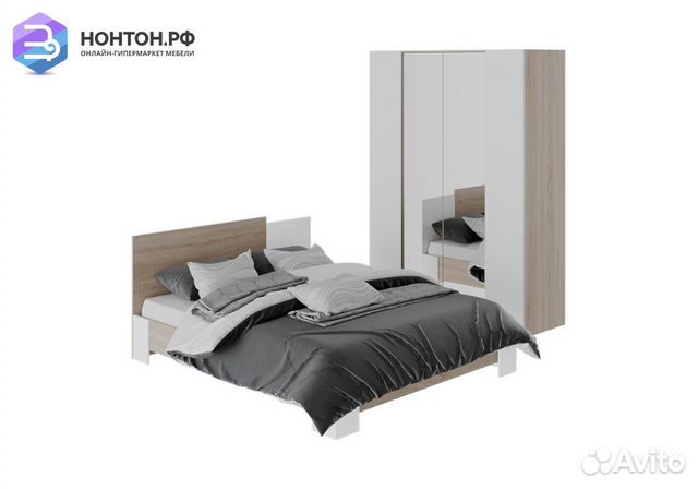 Спальный гарнитур Валери дуб сонома / белый ясень