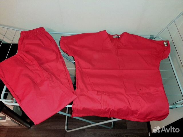 Хирургический костюм, ж, красный цвет