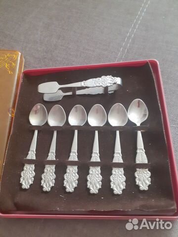 Набор щипцы для сахара -Ложечки 6 шт,мельхиор,ссср