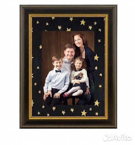 Бумага тишью, золотые звезды на черном, 8 листов