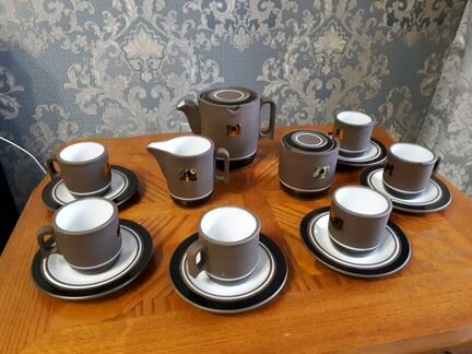 Глиняный чайно - кофейный сервиз