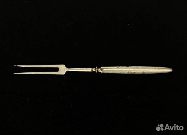 Вилка с двумя зубцами для мяса из мельхиора