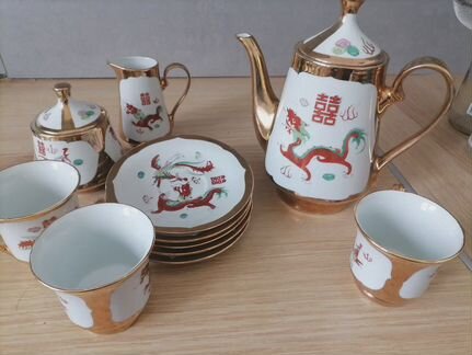 Китайский чайный сервиз дракон и феникс 1993