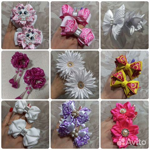 Бантики для волос ручной работы