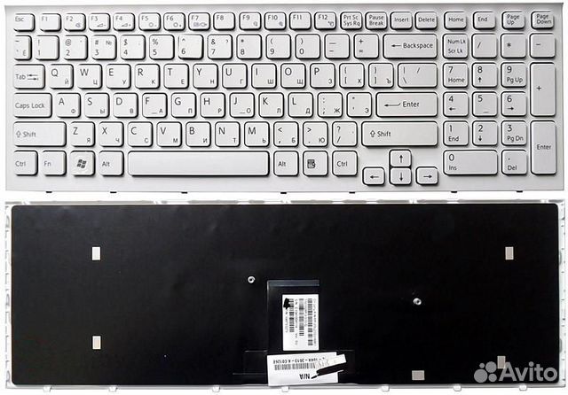 Клавиатура Sony Vaio VPC-EB белая с белой рамкой