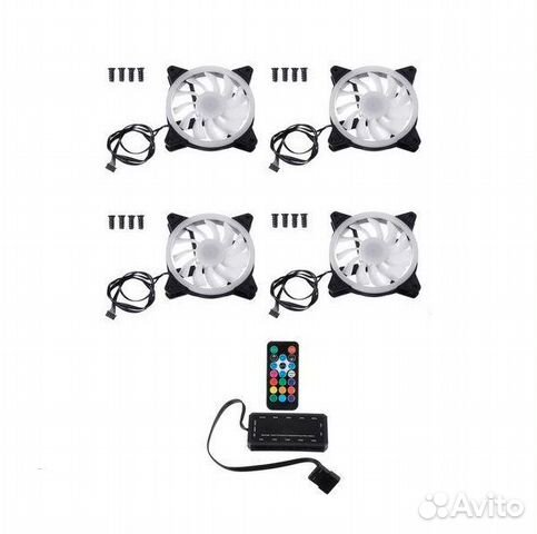 Комплект вентиляторов 4 шт. RGB FAN 120 мм, гидрод