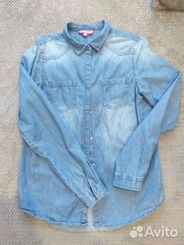 Джинсовая рубашка для девочки р. 158