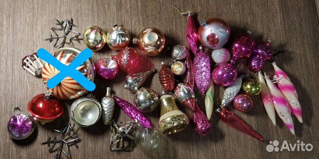 Винтажные ёлочные игрушки, Глинка, с 50 г