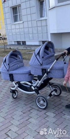 Коляска для двойни погодок
