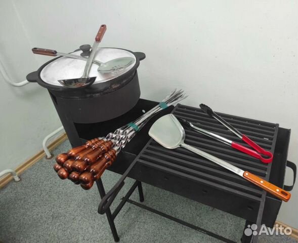Решетка гриль чугунная, стальная на мангал