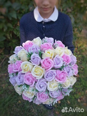 Букет из 41 мыльной розочки в коробке