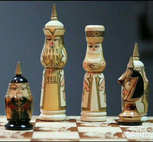 Шахматы Подарочные новые мозаика из шпона деревьев