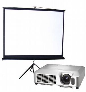 Аренда проектора с экраном, флипчарт, презентер