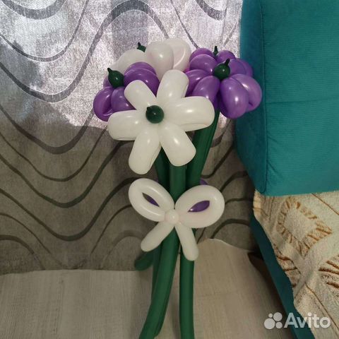 Воздушный букет Фиолетовый с белым