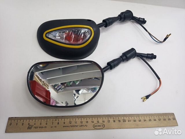 Зеркала (074) пласт. черные с поворотником