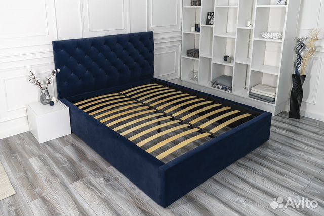 Кровать 160х200 синий Барокко