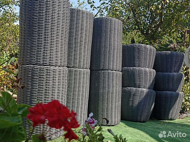 Кашпо из искусственного ротанга для цветов