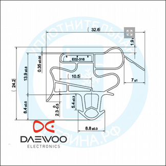 Уплотнитель морозильной камеры Daewoo FR-4502