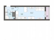 Квартира-студия, 27,6 м², 19/25 эт.