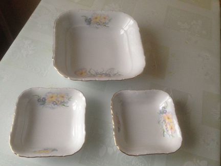 Фарфоровая посуда салатники 3шт. Чешская республик