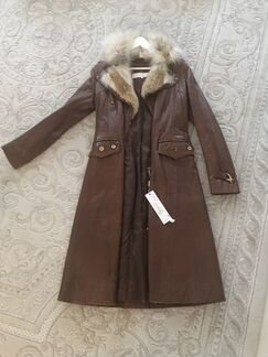 Дубленка -кожаное пальто