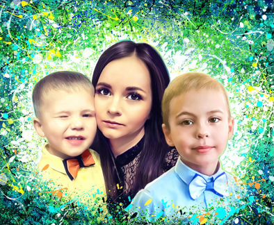 Портрет по фото на холсте