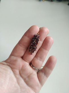 Серьги, чешские гранаты, винтаж