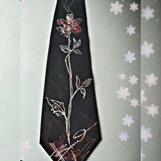 Галстук цветы маки