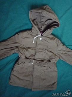 Новая куртка на 2-4г нат. плащёвка+капюшон Винтаж