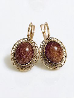 Золотые серьги и кольцо с авантюрином