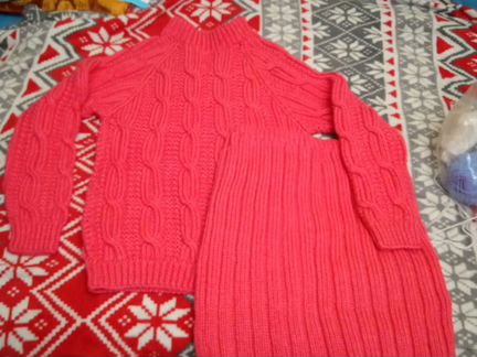 Костюм, вязала сама, только готов) 44-46