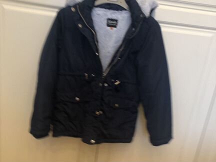 Парка на рост 140 см, темно-синяя