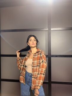 Рубашка женская теплая в клетку