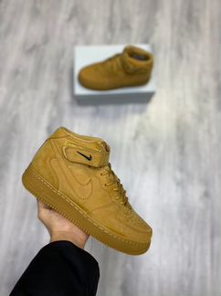 Nike Air Force 1 горчичные высокие мужские