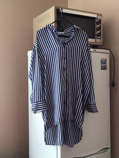 Рубашка Zara oversize в полоску удлиненная новая