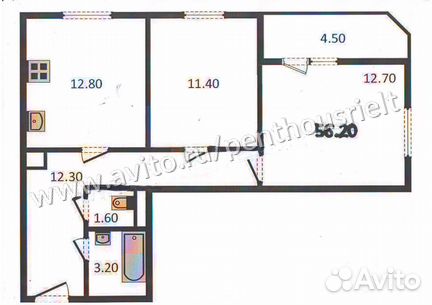 2-к квартира, 56.2 м², 16/18 эт.