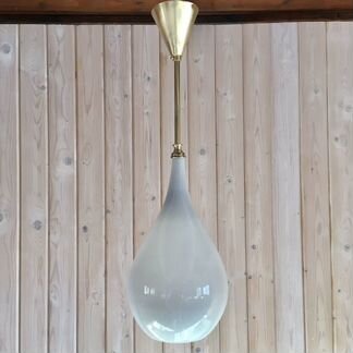 Старинная люстра-капля, латунь, интересный плафон