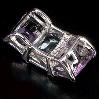 Серебро. Комплект с аметистами и топазами