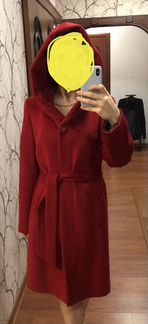 Элегантное красное женское пальто 44 размер