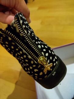 Ботильоны из кожи и меха пони