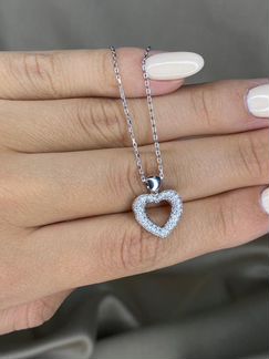 Подвеска Сердечко с россыпью бриллиантов